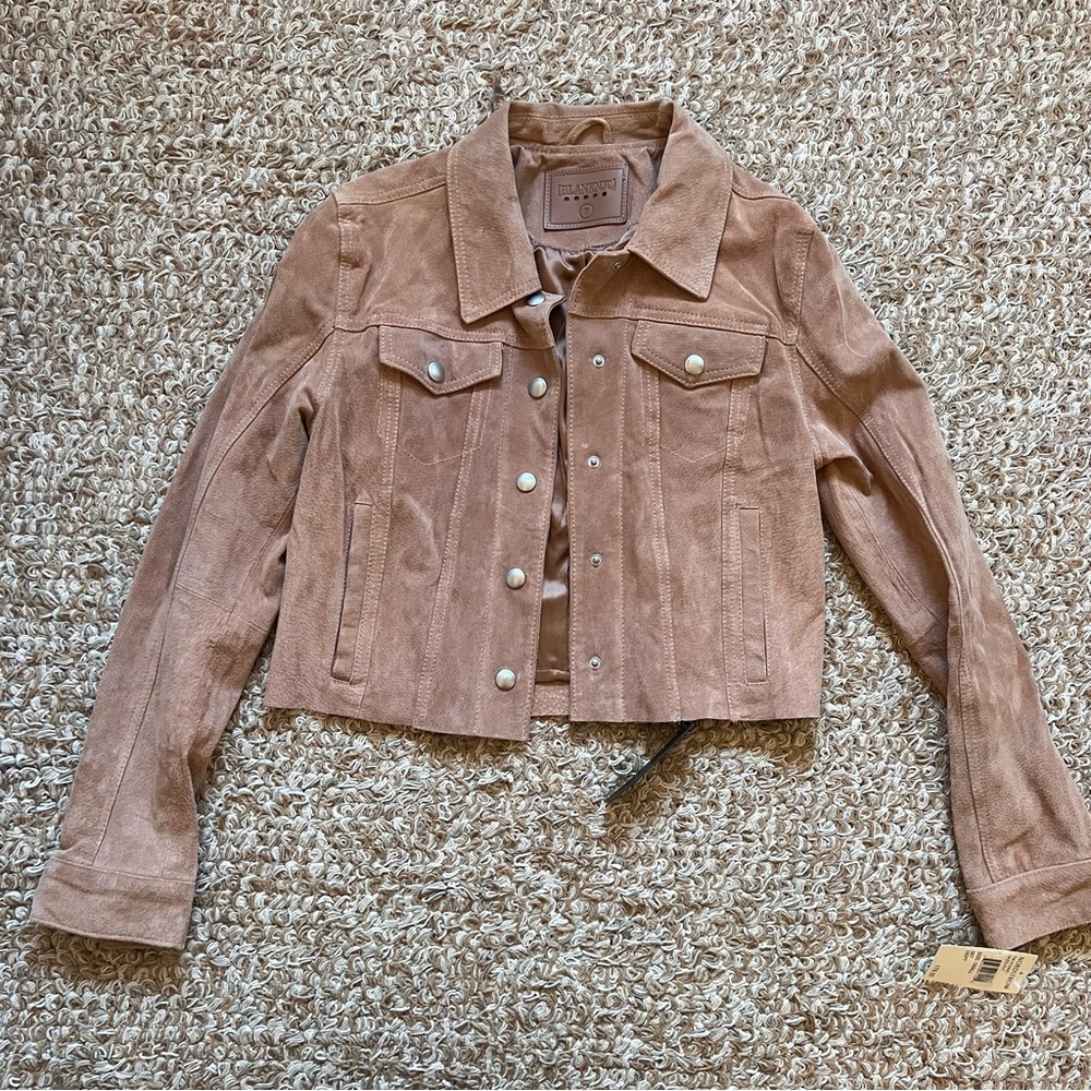 blanknyc cropped suede jacket size small